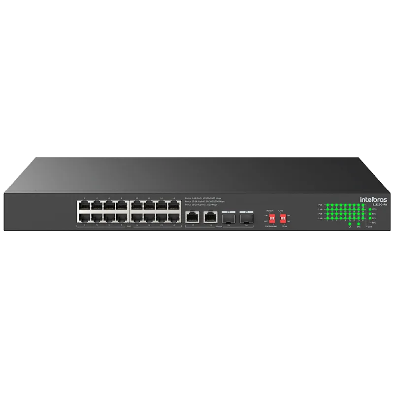 Switch Não Gerenciavel 20 portas Gigabit S1120G-PA Preto Intelbras