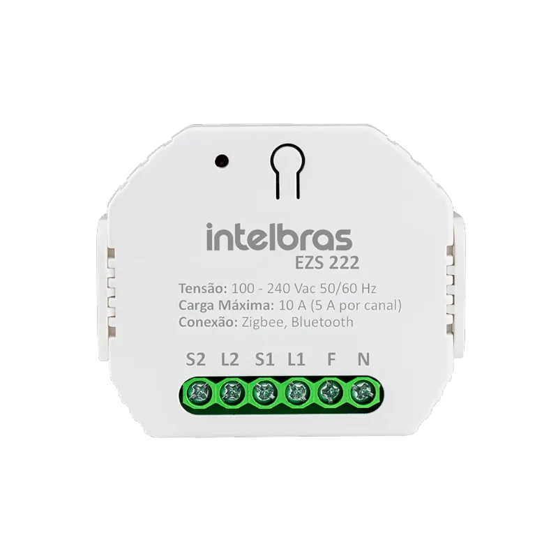 Minicontrolador Inteligente Zigbee EZS 222 Intelbras para 2 Interruptores