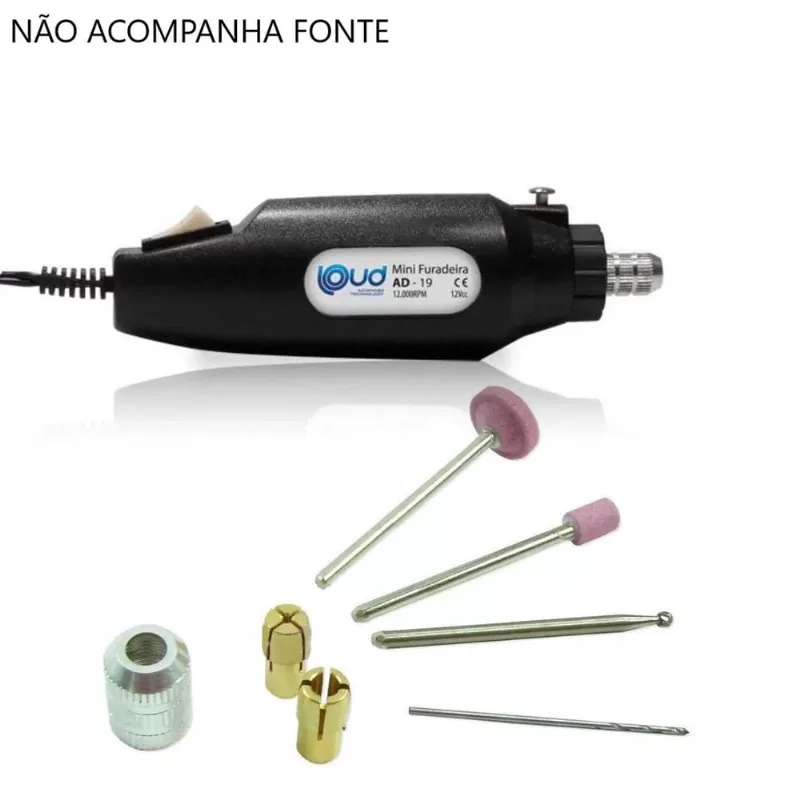 Mini Furadeira Drill 12 Volts Acessórios Artesanato loud