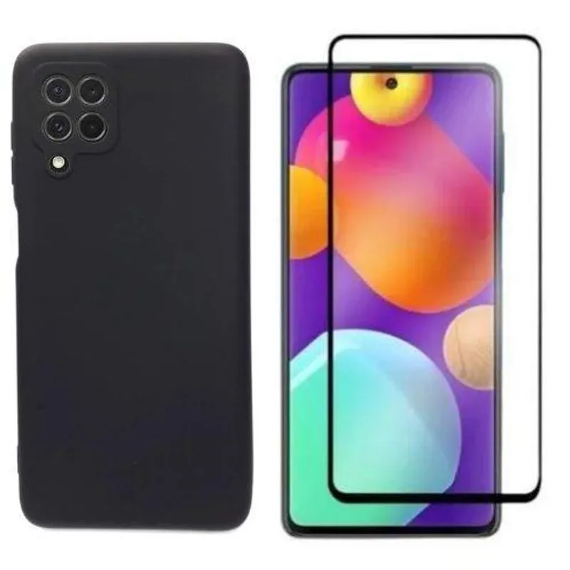 Capa Aveludada Preta + Película Vidro 9d Samsung Galaxy M62