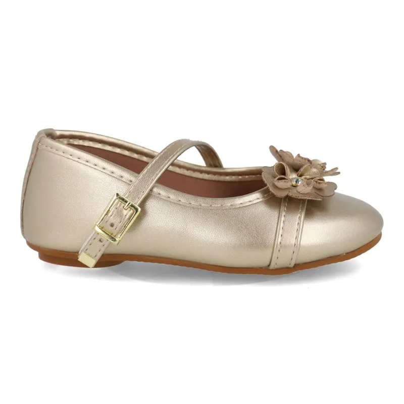 Sapatilha Casual M Shuz Kids Flor Infantil Dourada DOURADO - 24