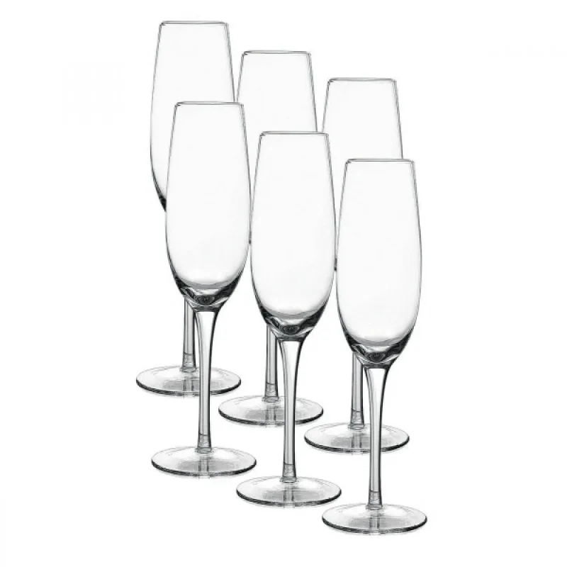 Jogo de Taças de Vidro para Champanhe 200ml - Transparente (6 Peças)