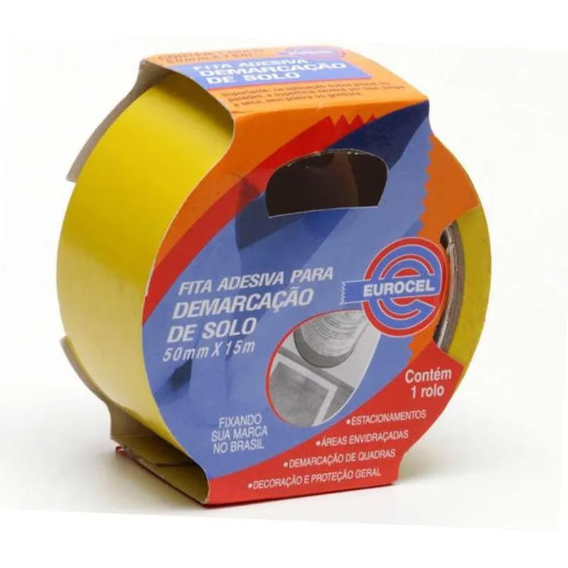 Fita Demarcação De Solo 38mmx15m Amarela Eurocel