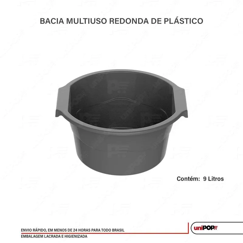 Bacia Plástica 9 Litros Uninjet