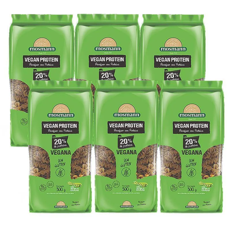 Kit 6x: Macarrão Parafuso Integral Whey Protein Sem Glúten