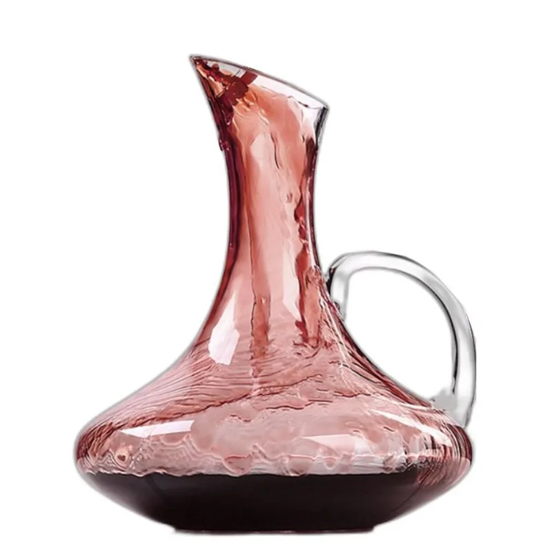 Decanter Vinho 1,5l Vidro Lapidado Com Alça Aerador