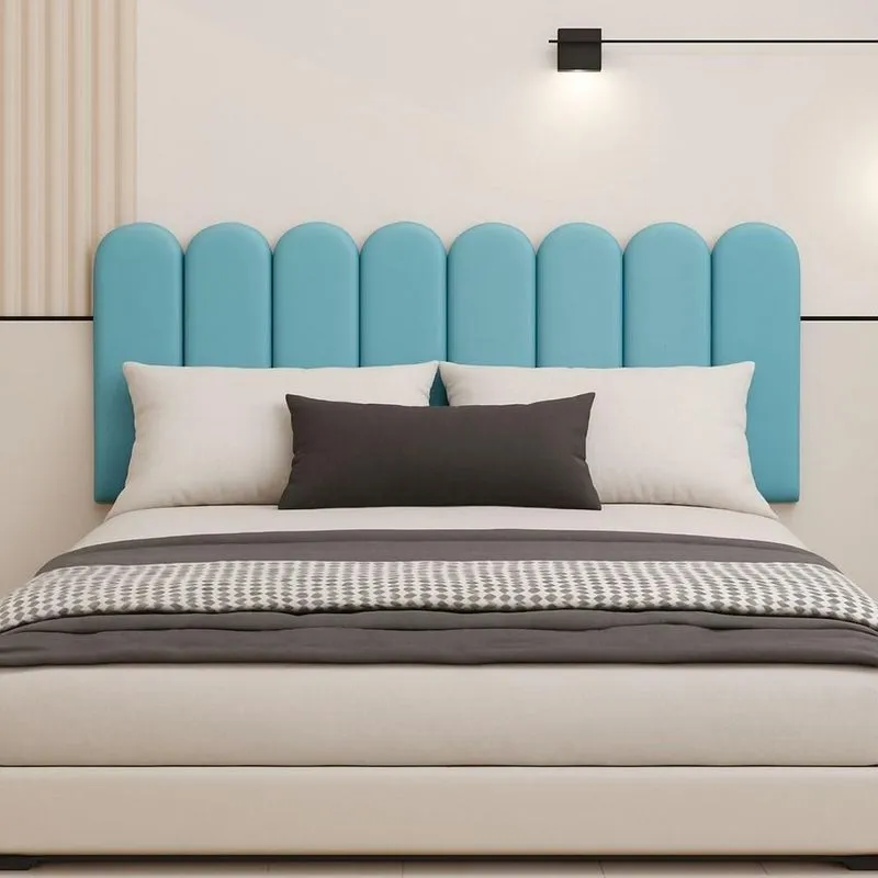 Cabeceira Queen Size Nuvem Pratica E Moderna 8 Placas 60cm Azul Bebe