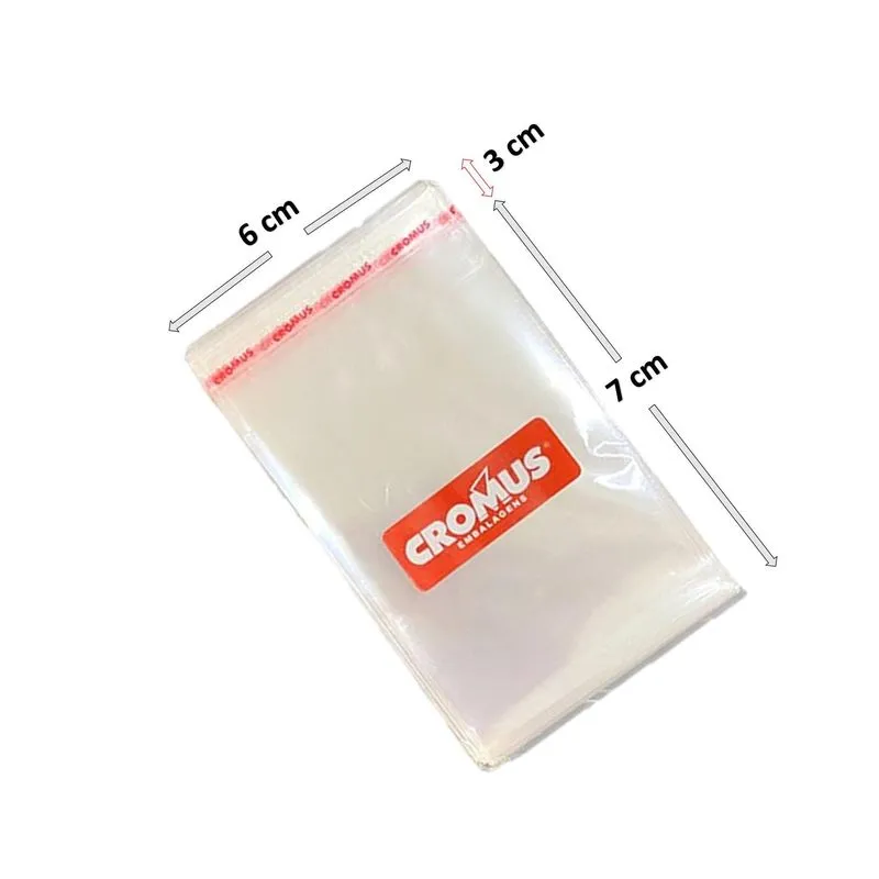 Saco Adesivado 6x7 Transparente Cromus Com 1000 Unidades