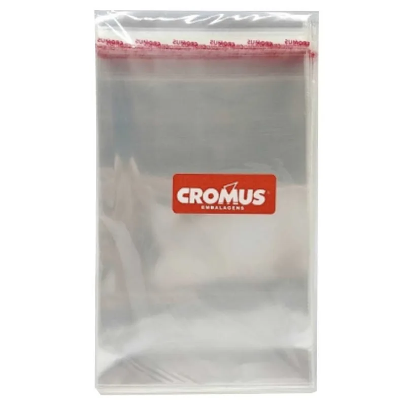 Saco transparente adesivado 100 unidades 9x13cm Cromus Embalagem