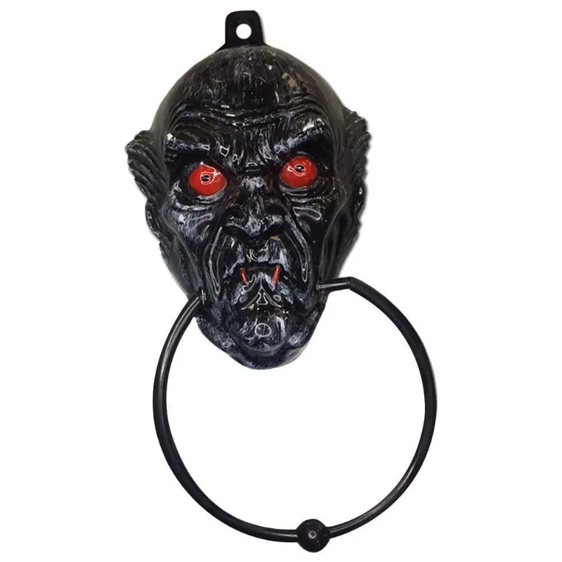 Campainha Halloween Zumbi Vampiro Preto Com Vermelho 29Cm