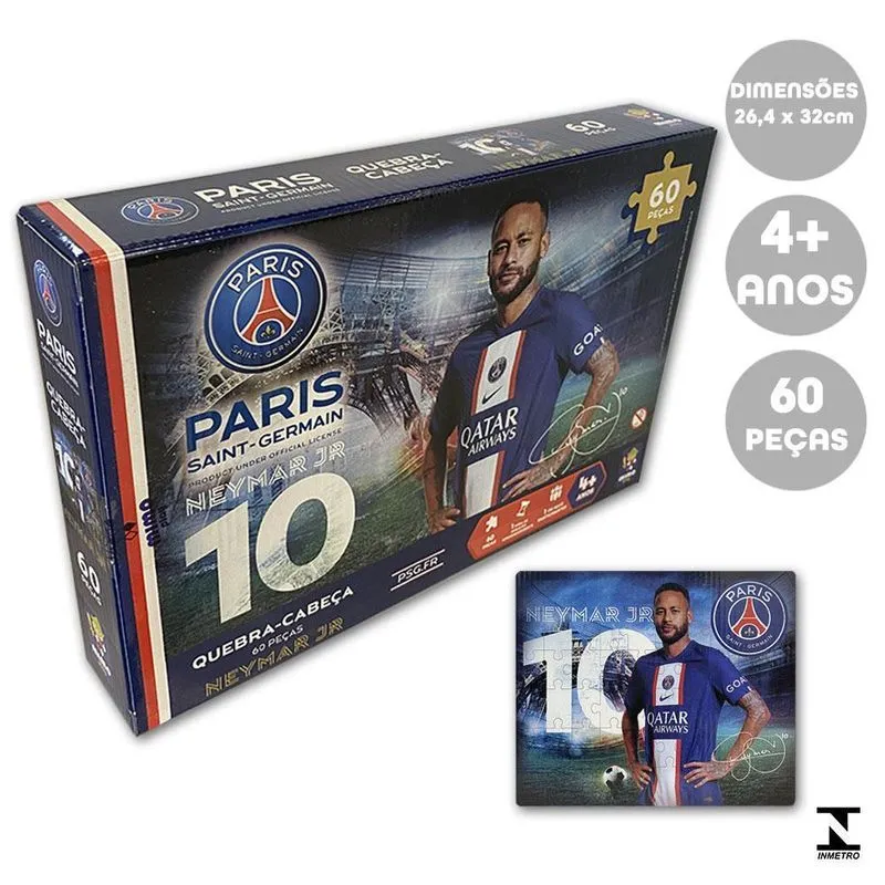 Quebra Cabeça Psg Neymar Jr 60pcs Mimo Toys