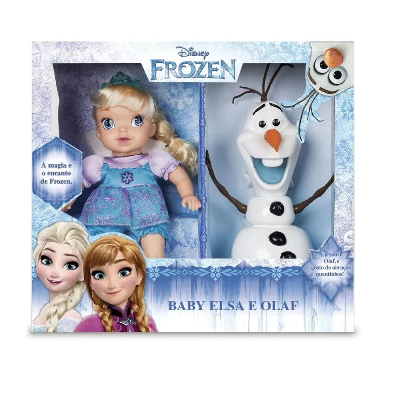 Boneca Bebe Elsa E Olaf Frozen Disney 6429 Mimo