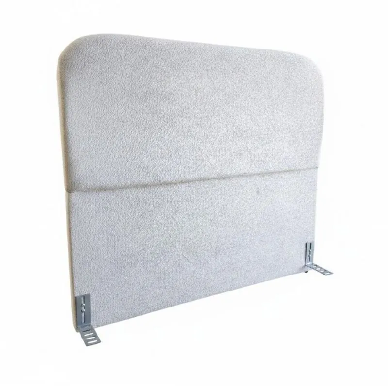 Cabeceira de Cama Box King Orgânica Estofada em Bouclê Off White 195CM Click Home