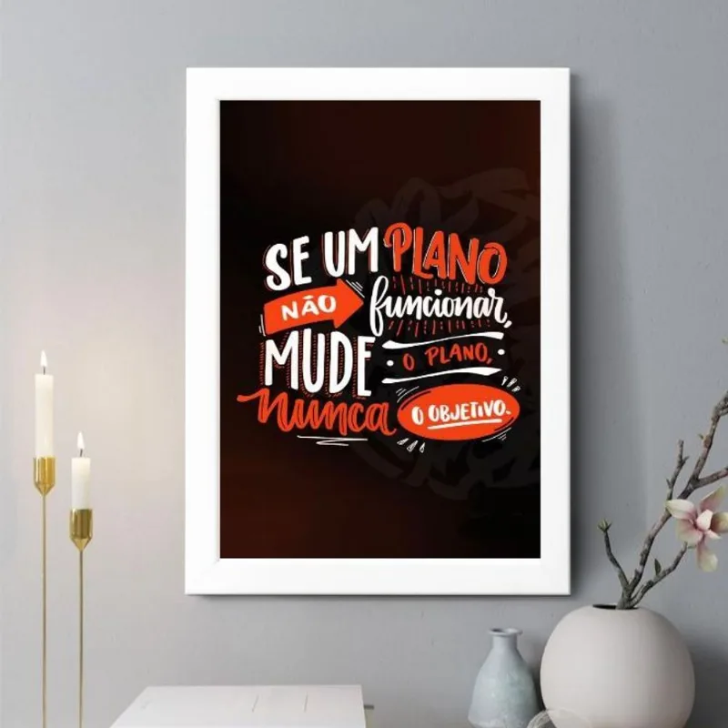 Quadro Decorativo Se O Plano Não Funcionar 45x34cm