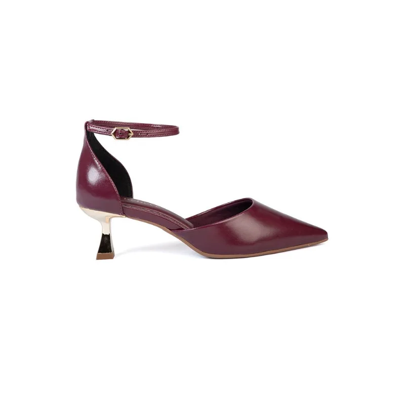 Scarpin Bebecê Salto Baixo Flare Com Fivela ROXO 37