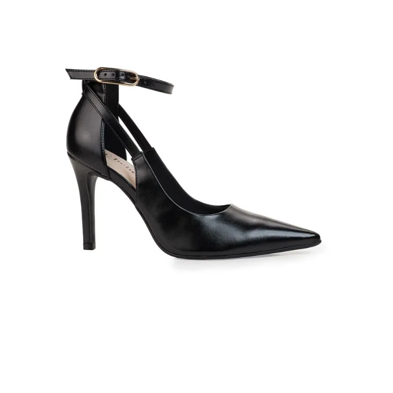 Scarpin Bebecê com Salto Fino Classica Preto 35