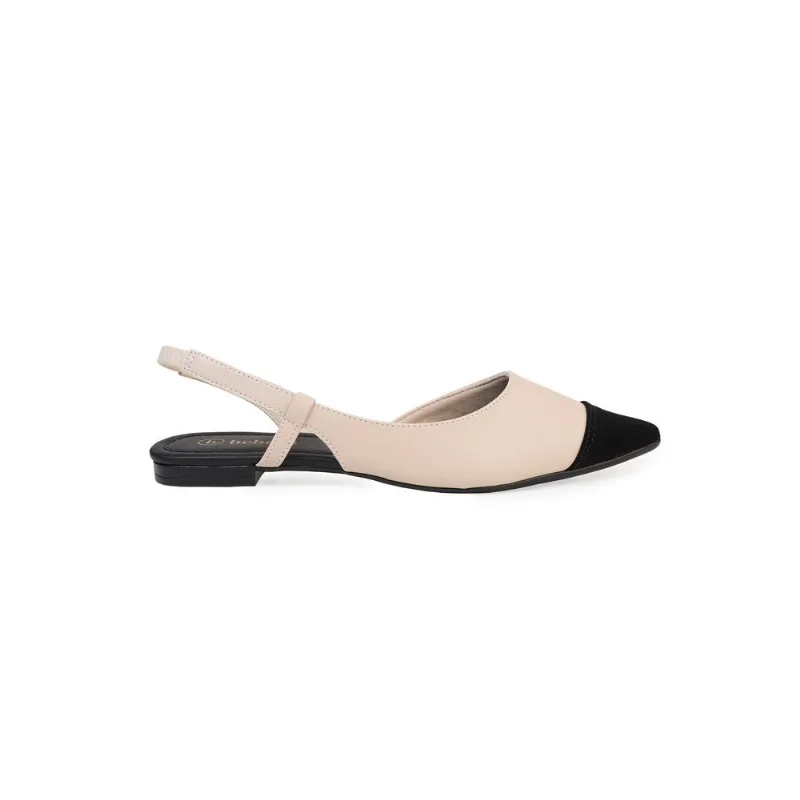 Sapatilha Bebecê Flat Bicolor Creme 37