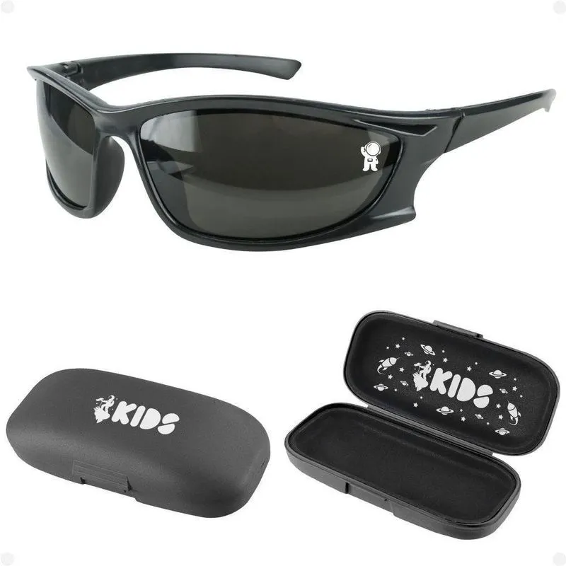 Oculos Sol Infantil Esportivo Menino Proteção Uv + Case