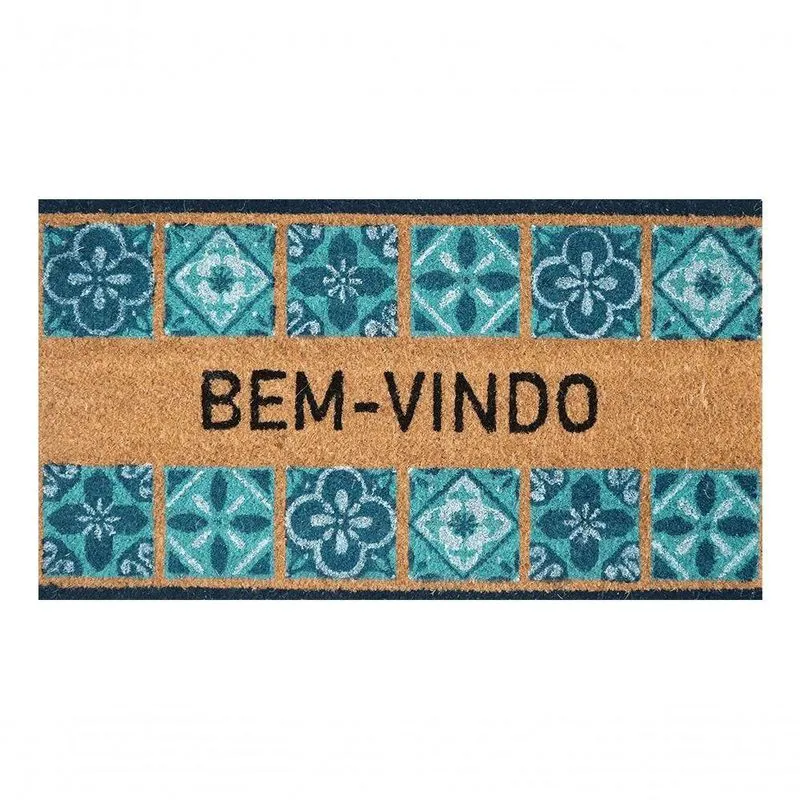 Capacho Fibra De Coco Azulejos Pougueses 60x33cm - Uzoo Capacho Fibra De Coco Rt 60x33cm Azulejos Portugueses Kld2