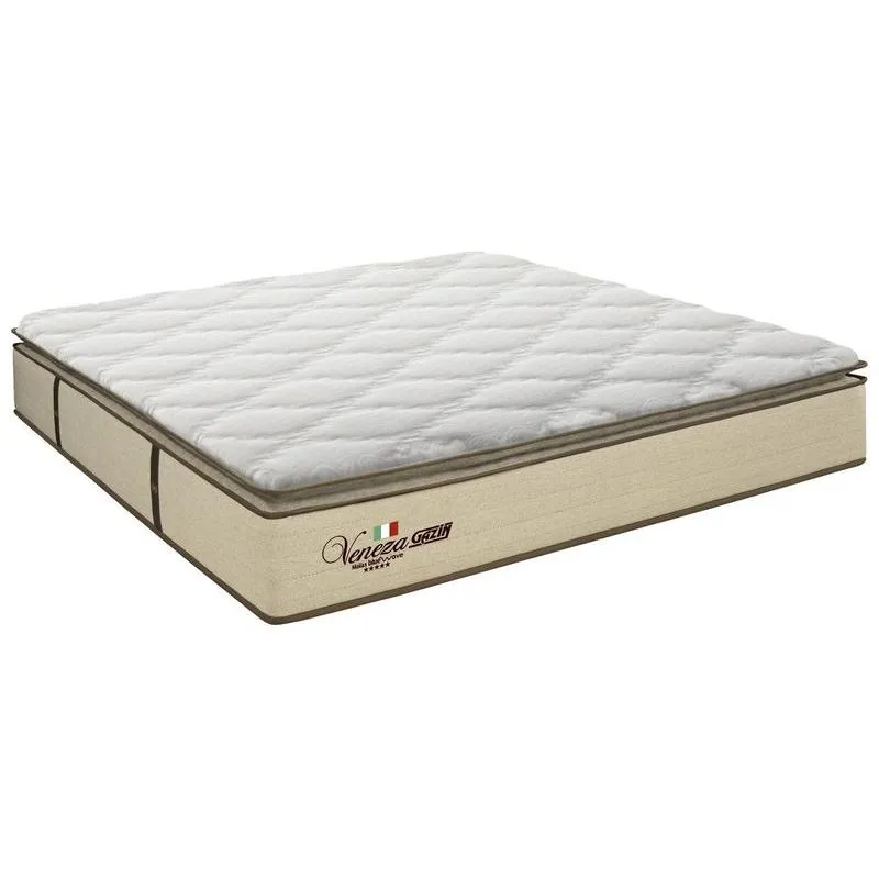 Colchão King de Molas Ensacadas Gazin Veneza Espuma D28 Malha Branco