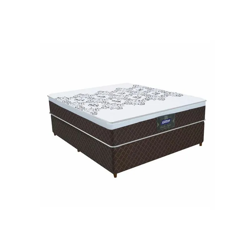 Conjunto Cama Box Casal New York 138x188cm Colchão Gazin