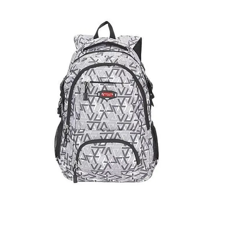 Mochila Vivatti Cor Cinza Com Branco Escolar Trabalho