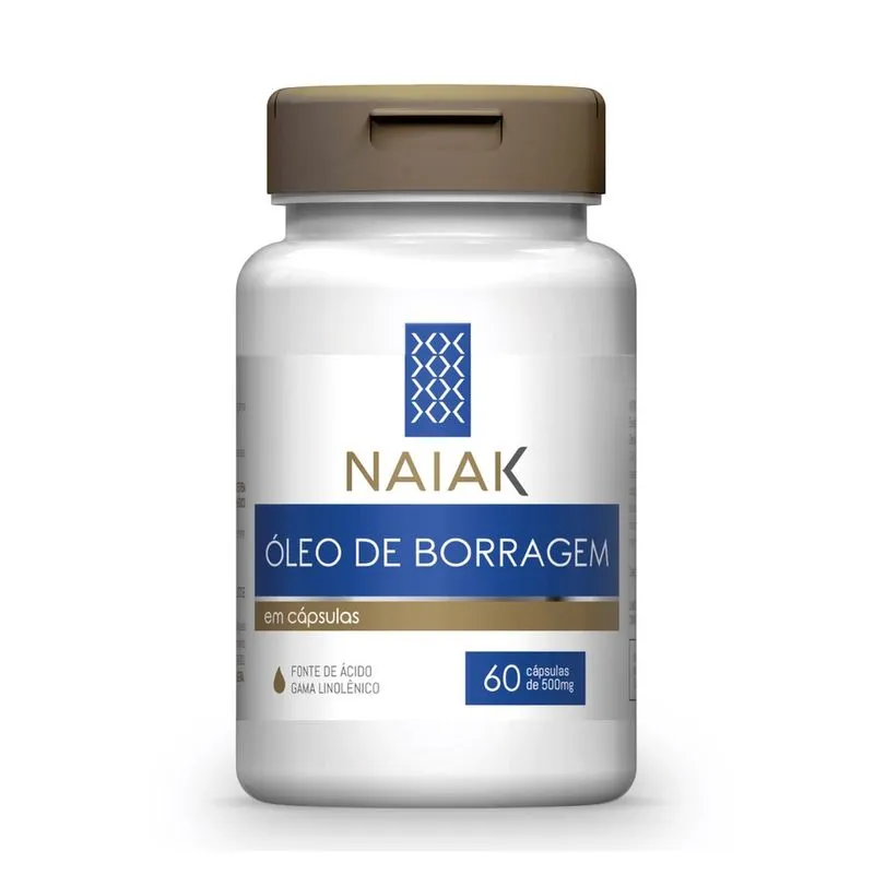 Naiak Óleo de Borragem 60 Cápsulas Saúde da Pele Feminina