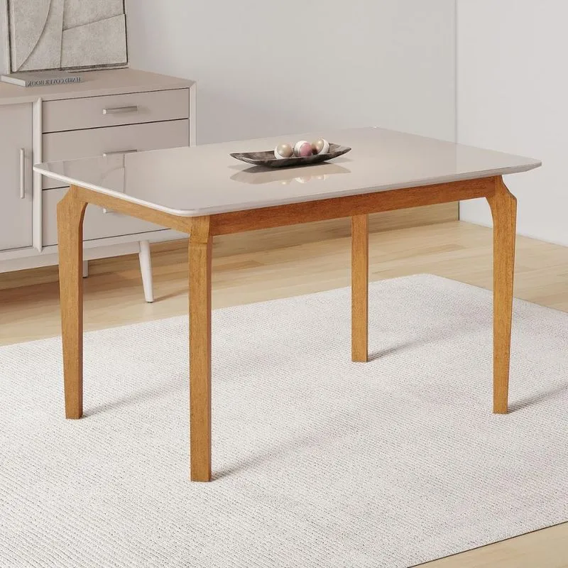 Mesa de Jantar 4 Lugares com Vidro 120cm Retangular Multimóveis CRJCM-MES012 Fend Chip