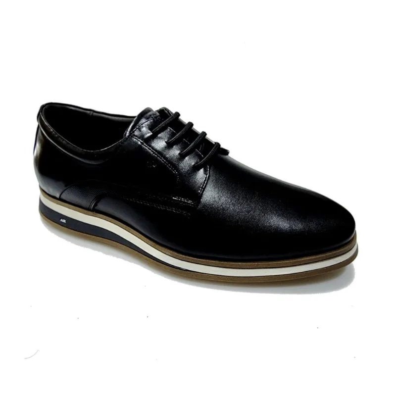 Sapato em Couro Masculino Jota Pe Air Navagio - Preto