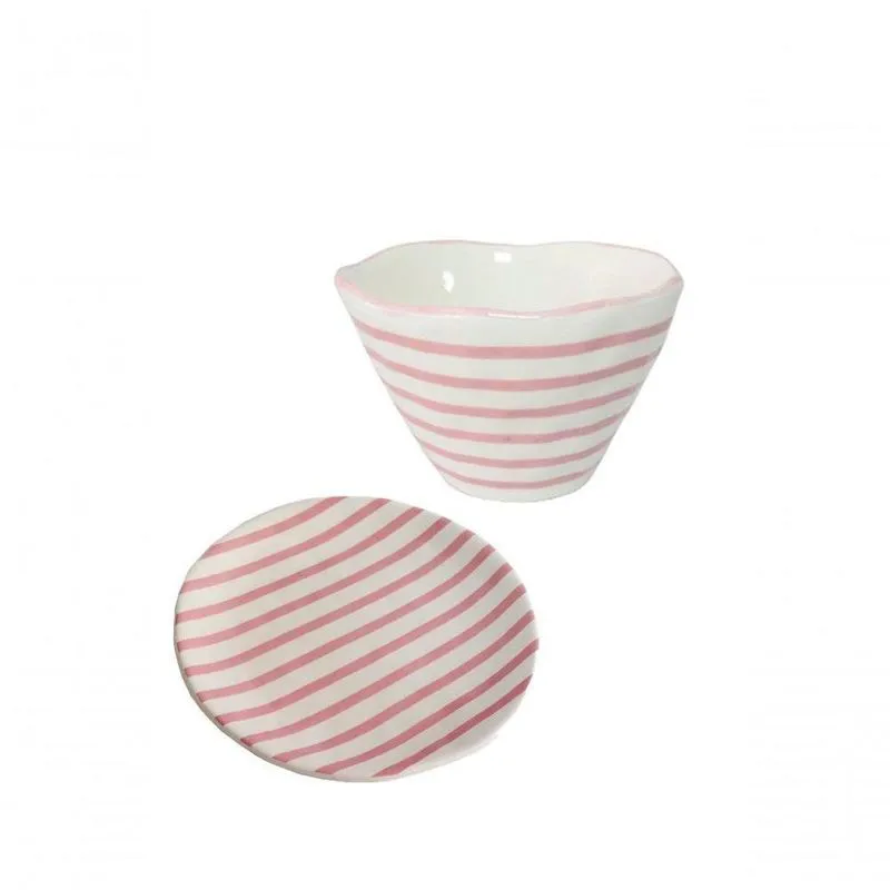 Bowl C-pires Cerâmica Rosa Listrado