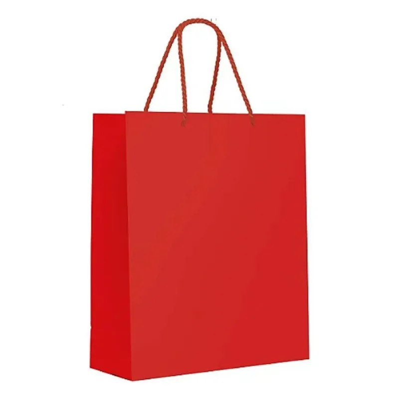 Kit Sacola De Papel Premium Charming Red M 31x26x10cm - 10 Un
