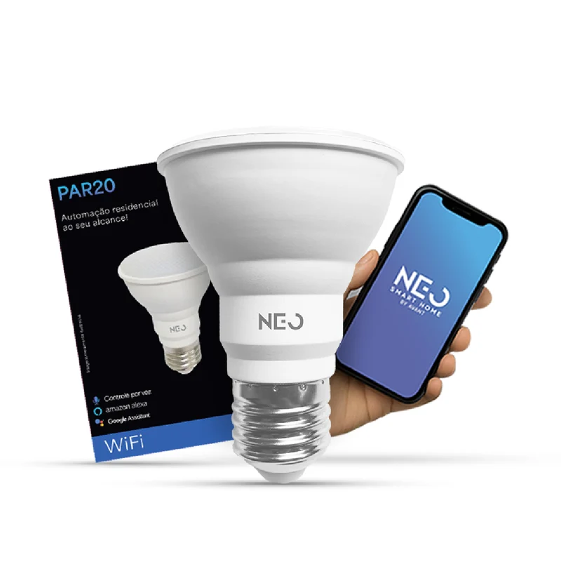 Lâmpada Led Par20 Inteligente Wifi 7w 2700K/6500K RGB E27 Branco Neo