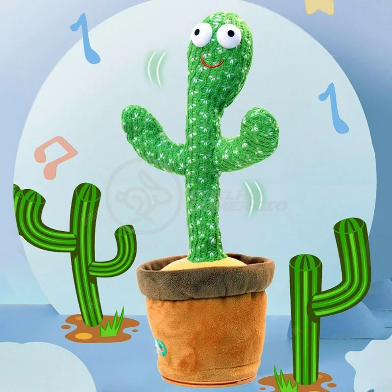 Brinquedo Infantil Cacto Dançante Pelúcia 120 Músicas Usb