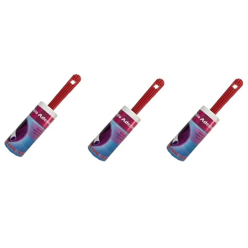 Kit 3 Tira Pelo De Roupa Sofá Rolo Adesivo 20 Folhas