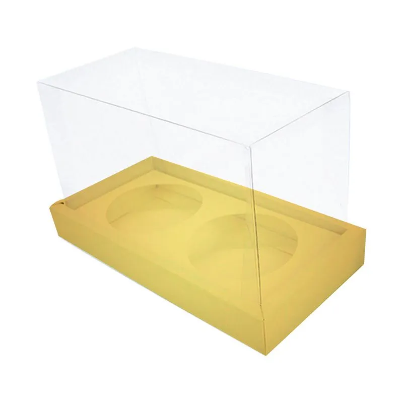 Caixa Bolo/Panetone Duplo Ouro Tex 100g com 5un 16,5X9X12 ASSK