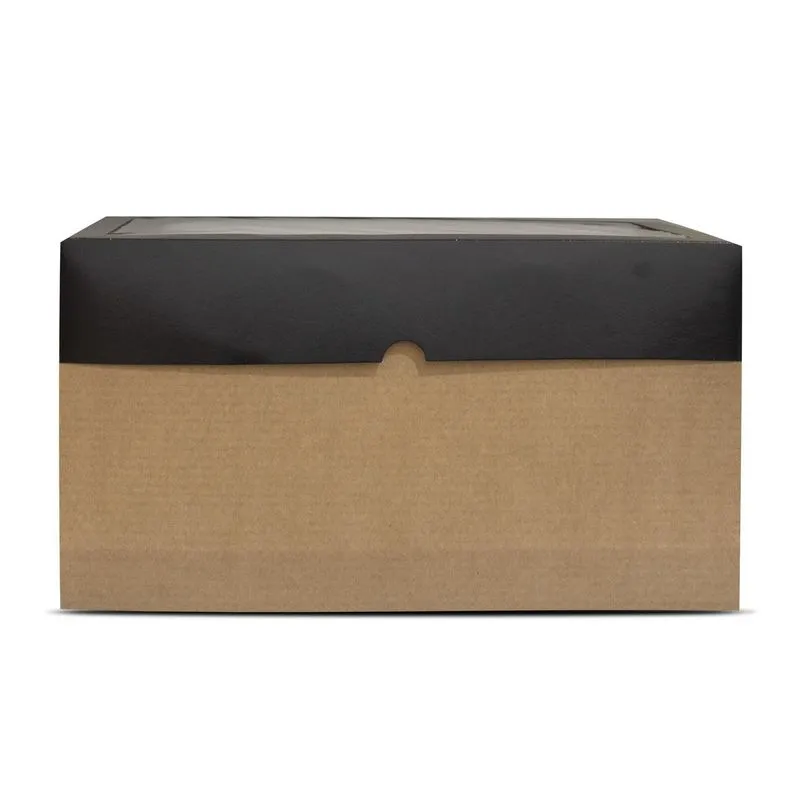 20 Caixas Para Bolos, Doces, Com Visor 32x32x17,5 Preta