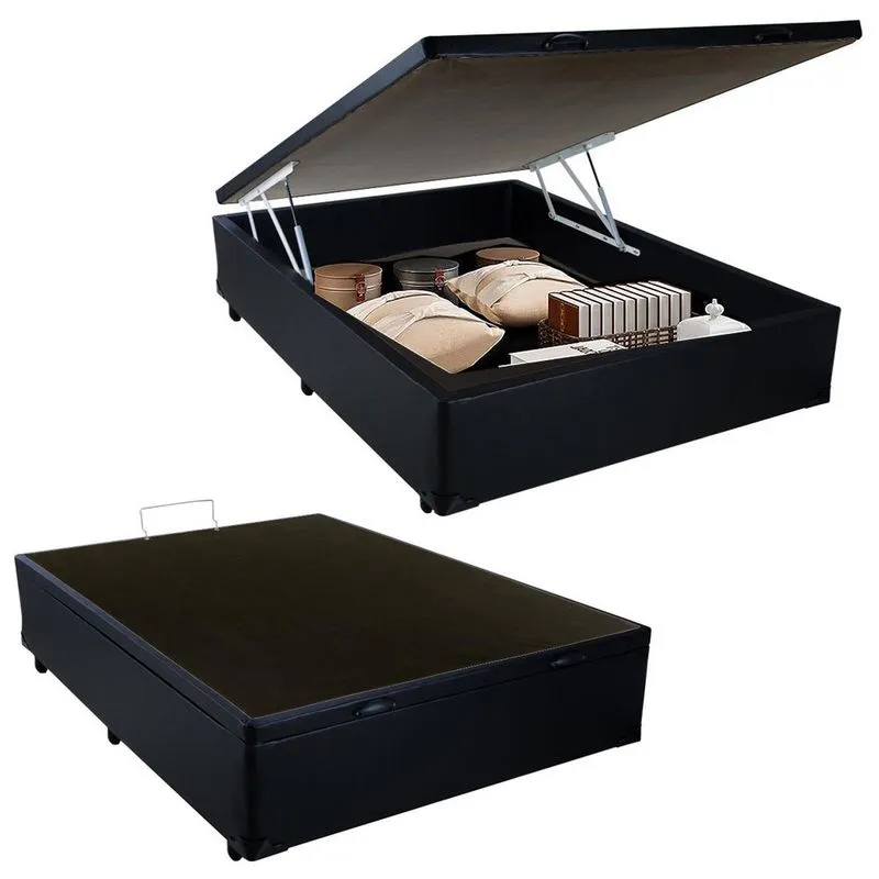 Cama Box Baú Viúva SerenePrime Sintético Preto 128x188x44