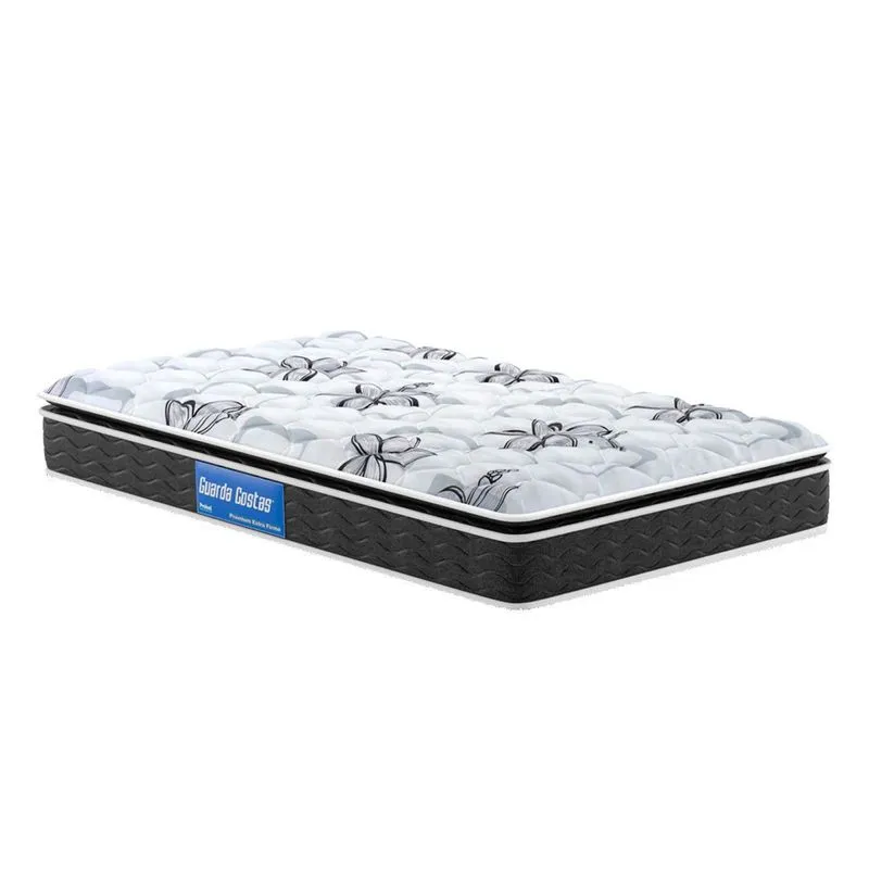 Colchão Solteiro Espuma D40 /20 Guarda Costas Premium Hiper Firme Euro Pillow Black (88x188x22) - Probel