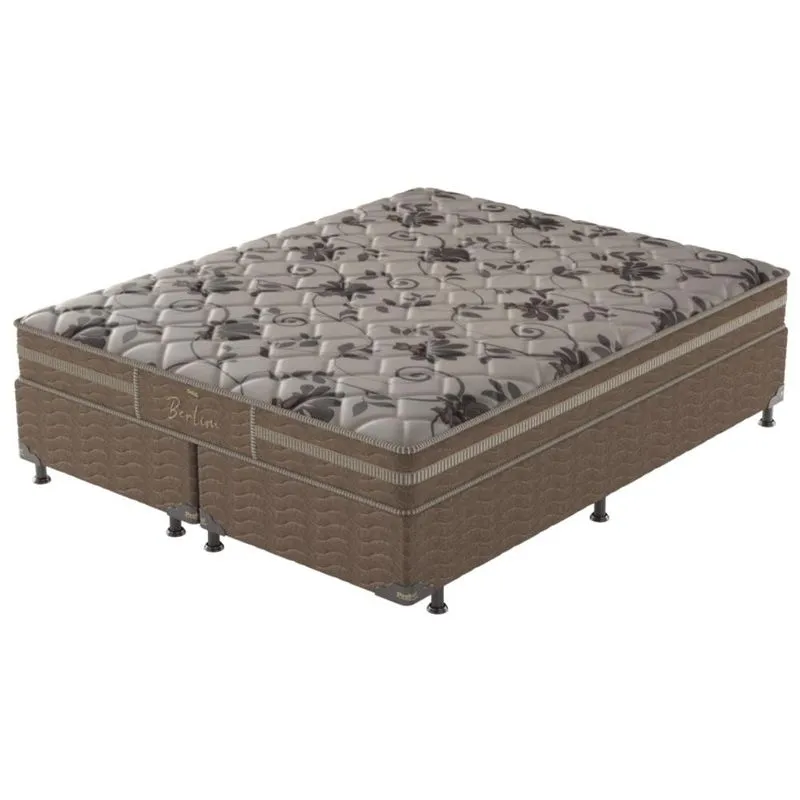 Conjunto Box Casal Queen Berlim, Molas Pocket Ensacadas Individualmente, 158 x 198cm - PA57581