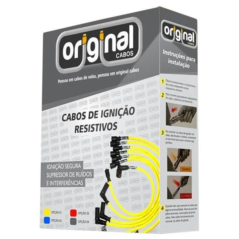 Jogo Cabos Vela 8mm Prisma 1.4 Flex 06 À 09 Silicone