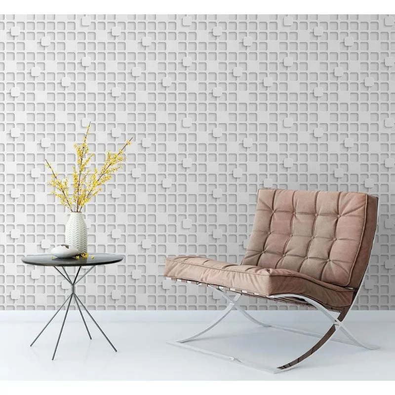 Papel De Parede Adesivo 3D Sala Quarto Quadriculados Pequenos
