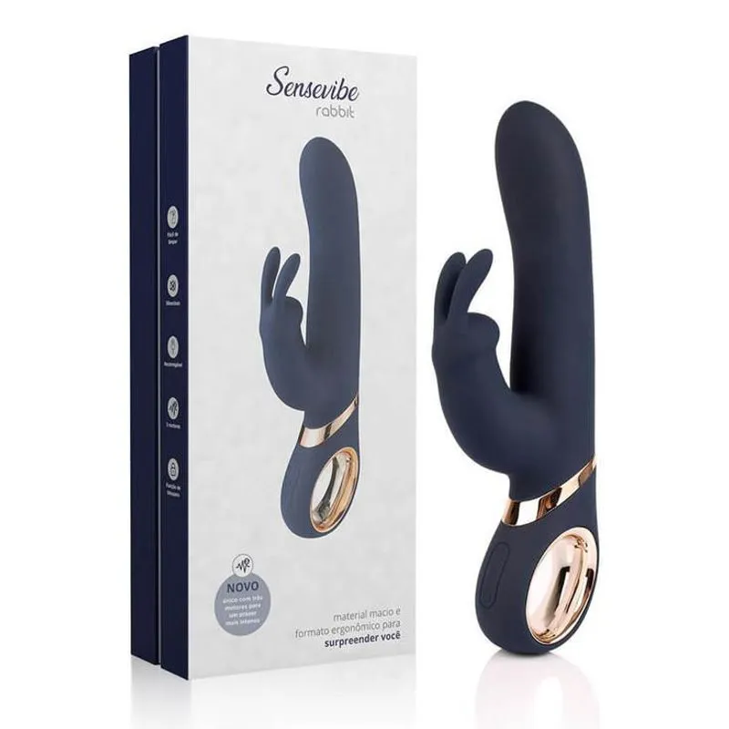 Vibrador Rotativo Recarregável Sensevibe Rabbit Via Usb