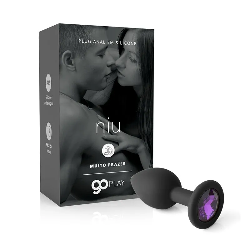 Plug Anal Em Silicone Go Play Niu Preto