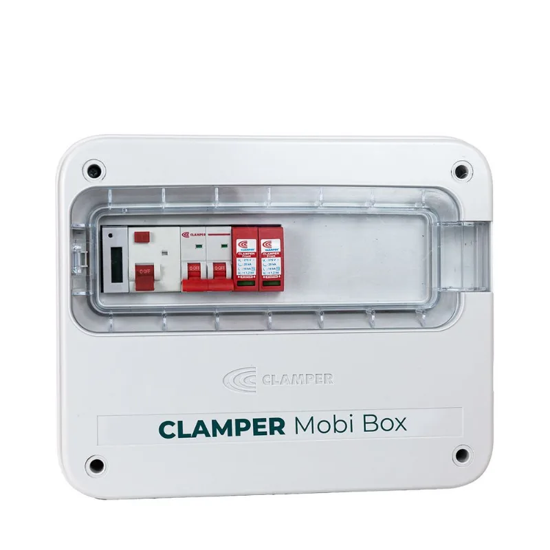 CLAMPER Mobi Box 220V 8KW C M 32A - Quadro de proteção para carregadores veiculares - 127/220 volts - 32 amperes - com medidor de consumo 023623