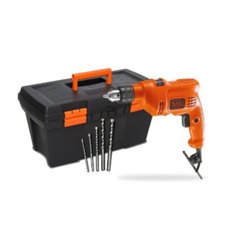 Kit Furadeira Impacto 3/8" Tm500cbbr 560w Com Acessórios 127v Black&Decker