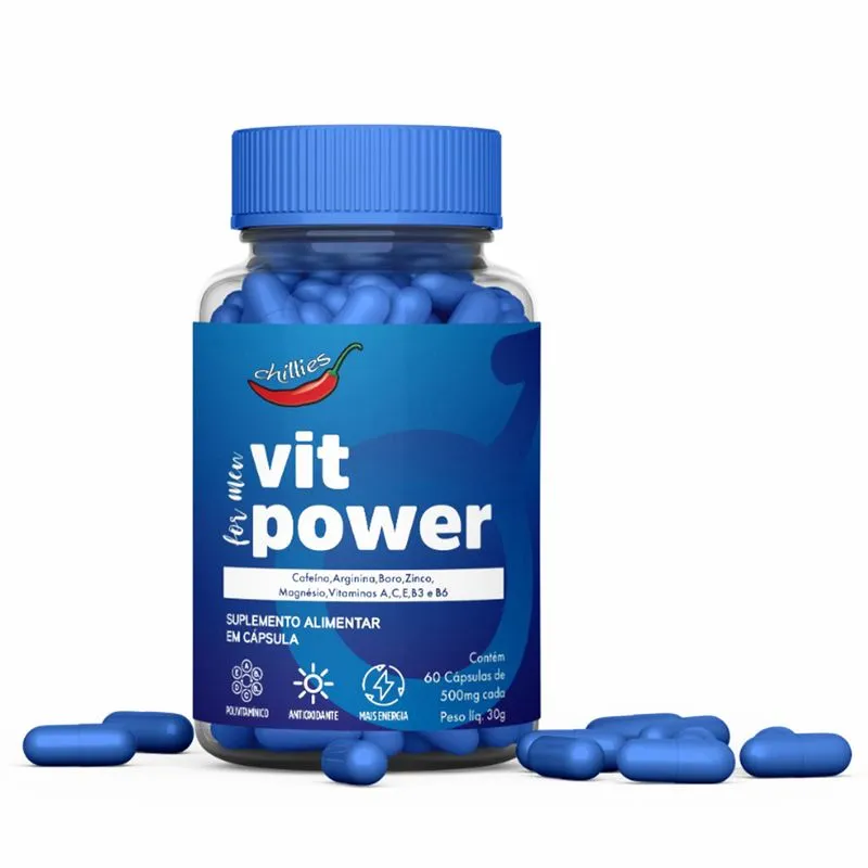 Vit Power For Men Suplemento Alimentar Masculino 60 Cápsulas Chillies