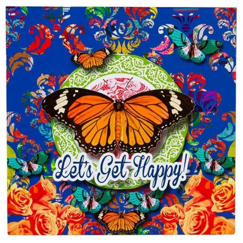Placa Butterfly Blue Exclusivo Trevisan Concept 30x30cm