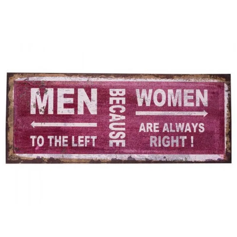 Placa Juta Men x Women 50x20x2cm Trevisan Concept