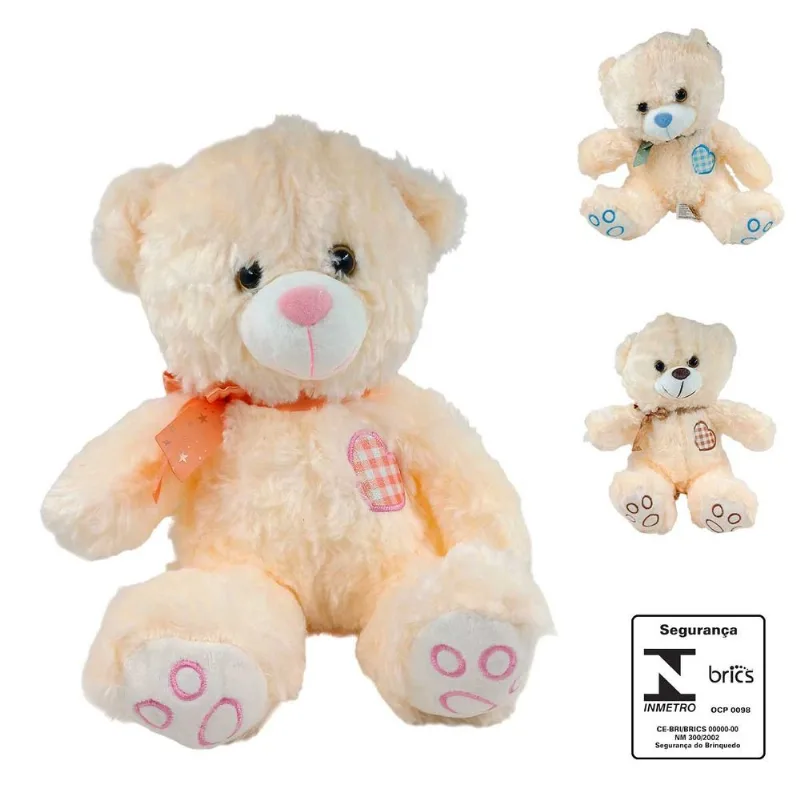 Urso de Pelúcia 30cm em Poliester Tuka Toys