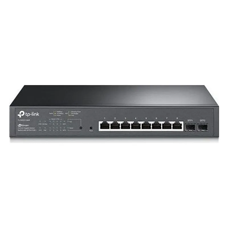 Switch Tp-link Tl-sg2210mp 10 Portas 8 Gigabit 2 Sfp Poe+ 150w Gerenciável Rack 19" Ideal Para Redes Empresariais